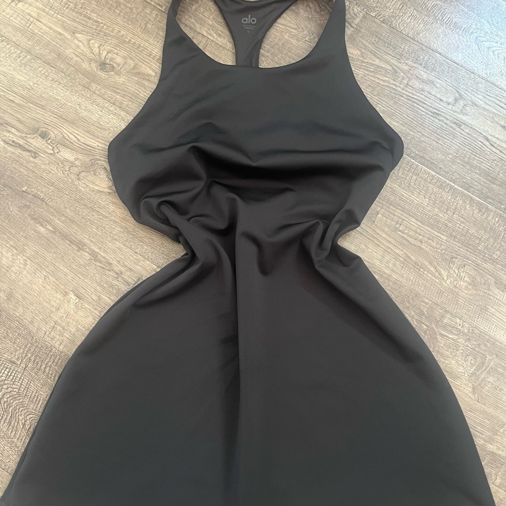 ALO Yoga black Sheath Halter Dress
